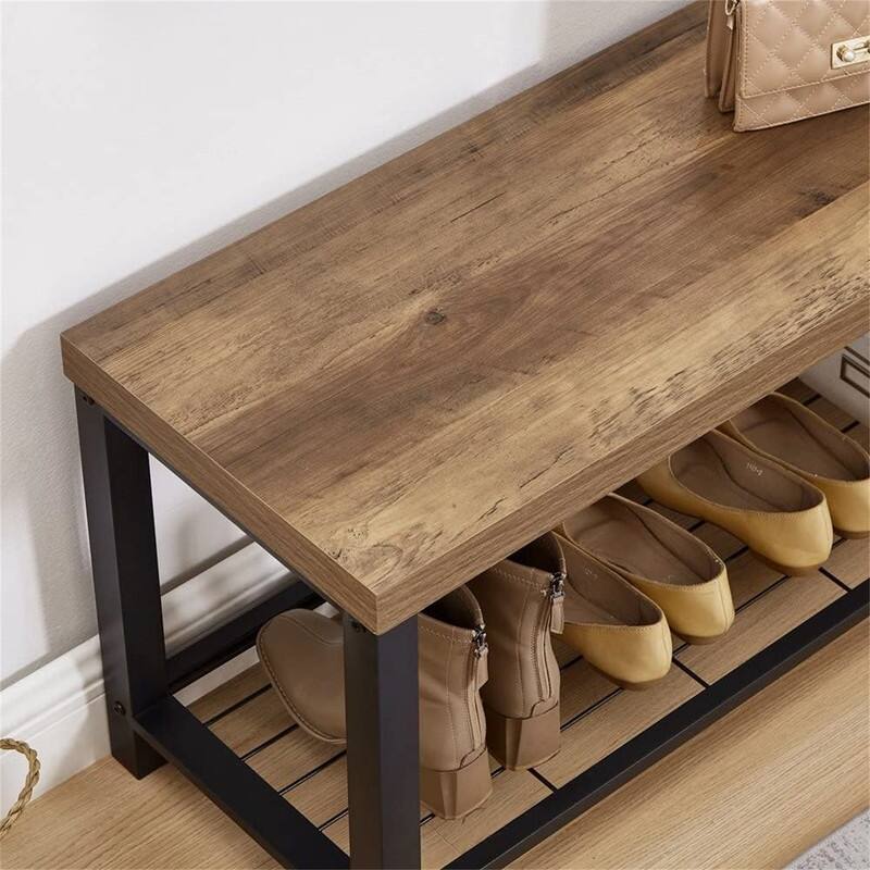 Industrial Entryway Bench 14"D x 43.3"W x 18"H On Sale Bed Bath