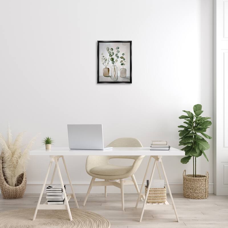 Stupell Eucalyptus Still Life Framed Floater Canvas Wall Art Design by Ramona Murdock