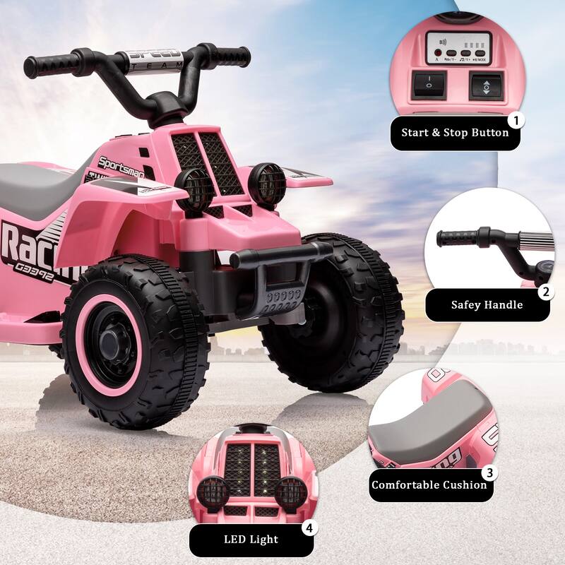 6V Electric Kids ATV, 4-Wheeler Ride-on Vehicle for Kids Best Gift