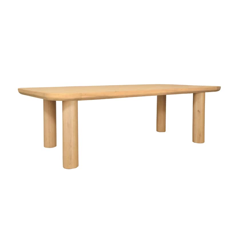 NADAAL STUDIOS Dareth Dining Table for 8, Rectangular Oak Wood Top, Four Post Legs, Natural Finish