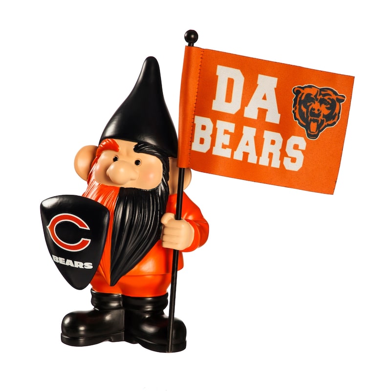 10 in. x 6 in. Chicago Bears NFL Garden Gnome with Team Flag - 10"