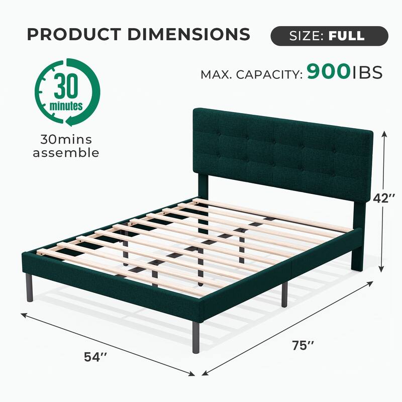 Modern Wooden Bed Frame With Headboard
