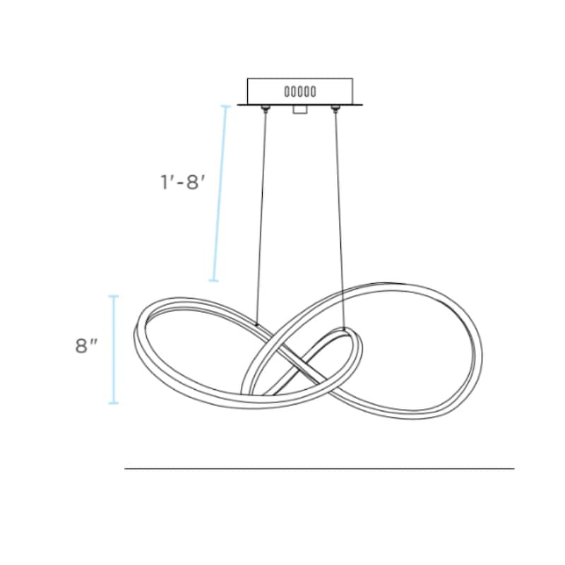 Knotted Integrated LED Dimmable Chandelier