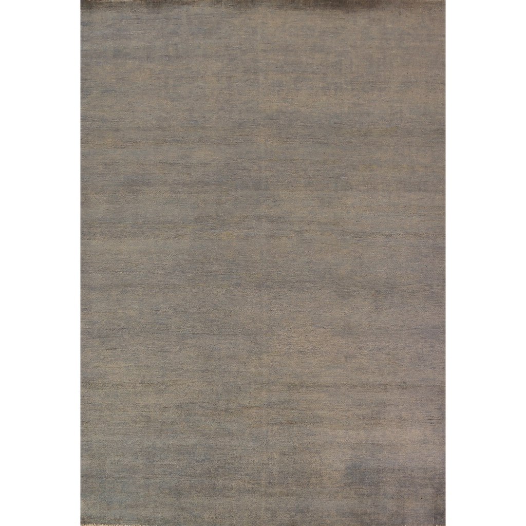 Gray & Beige Modern Gabbeh Oriental Area Rug Hand-Knotted Wool Carpet - 6'7" x 9'3"