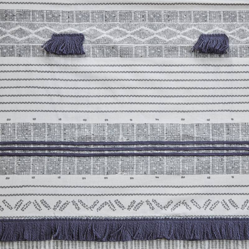 INK+IVY Cody Cotton Stripe Printed 72x72" Shower Curtain with Tassel