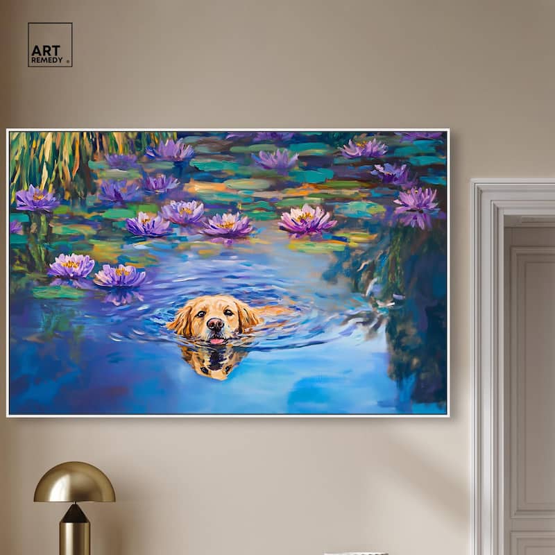 Watery Wag I Canvas by Art Remedy