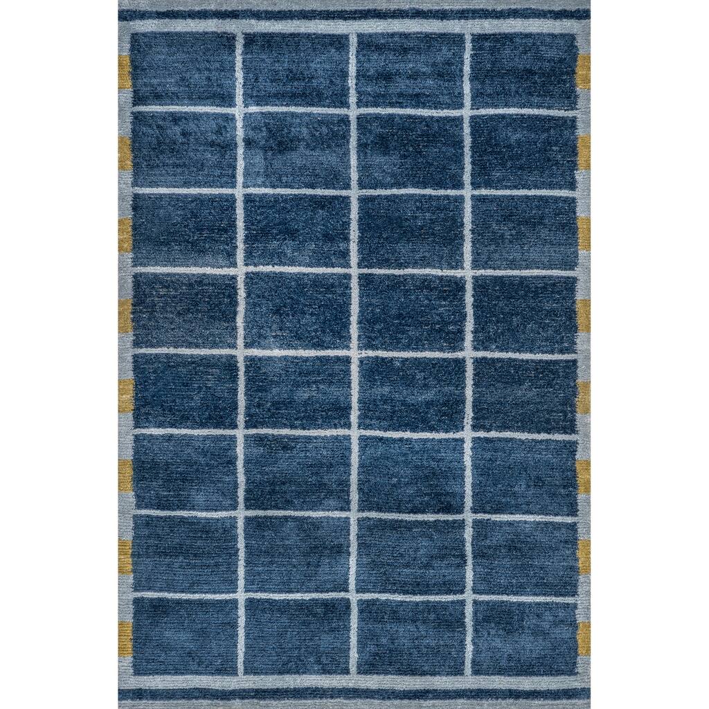 Fountain Checked Wool Area Rug