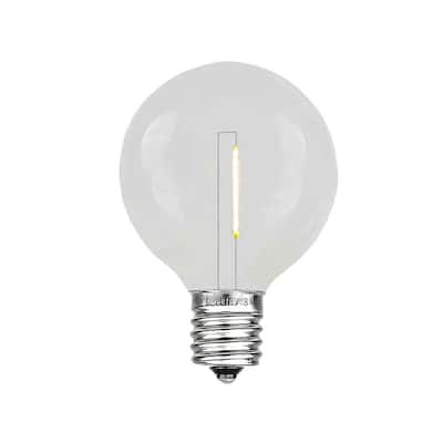25 Pack LED G50 Plastic Filament Outdoor Globe Replacement Bulbs, Warm White