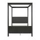 preview thumbnail 7 of 9, Monson Black Finish Metal Canopy Queen Bed by iNSPIRE Q Modern