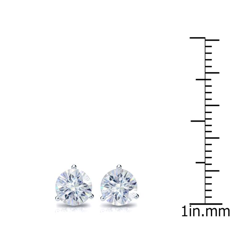 Auriya 1ctw Round Moissanite Stud Earrings 18k Gold Martini-set - 5 mm