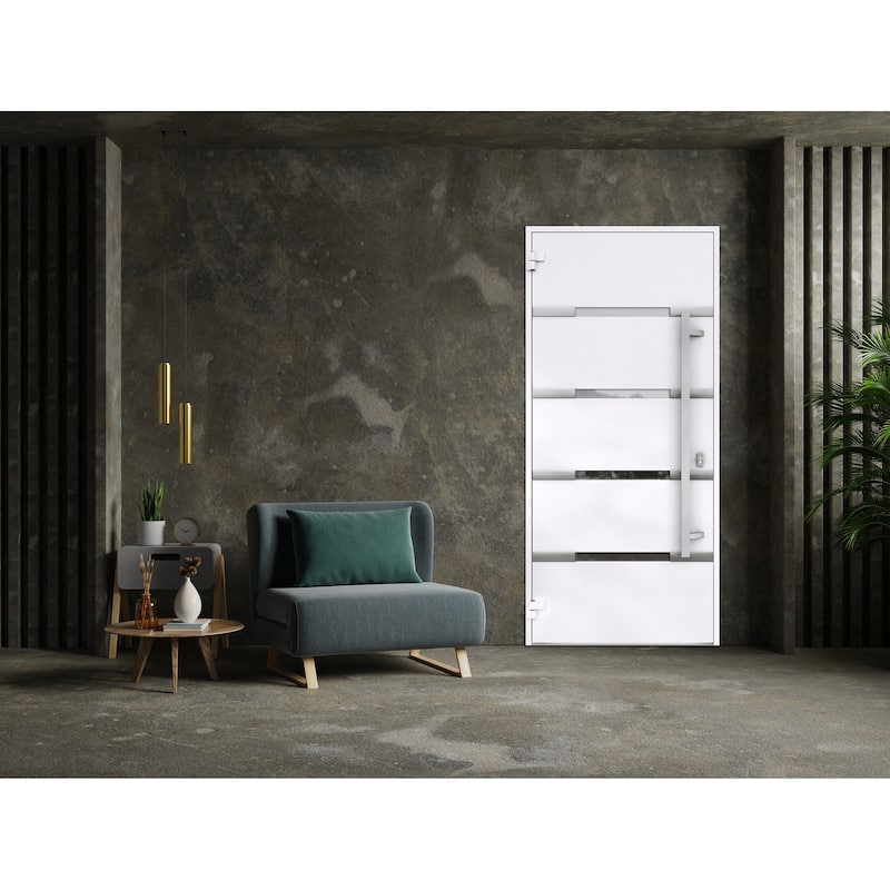 Front Prehung Steel Door 1105 Black Enamel Stainless Inserts W36xH80 Lh I