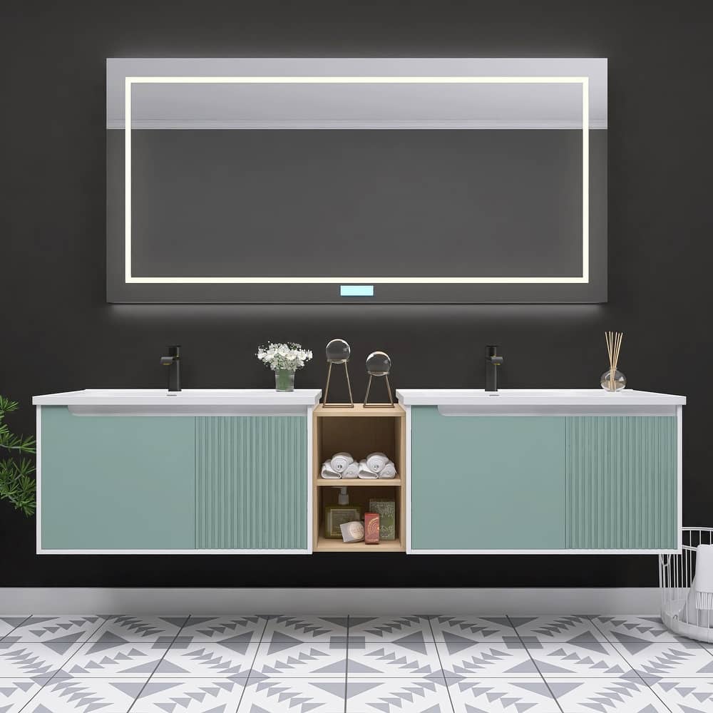 Bathroom Vanity With Sink In 32/36/40/84/76/92 Inch, Floating Bathroom Vanity With Soft Close Door