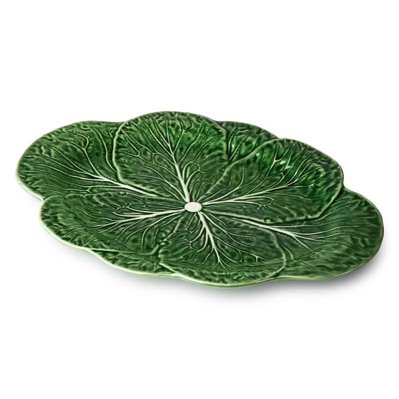 Certified International Le Jardin Cabbage 3-D Oval Platter 17" x 12.25" - 17"W x 12.25"D x 1.25"H