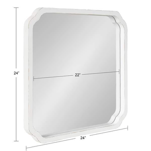 dimension image slide 3 of 9, Kate and Laurel Marston Square Wood Wall Mirror