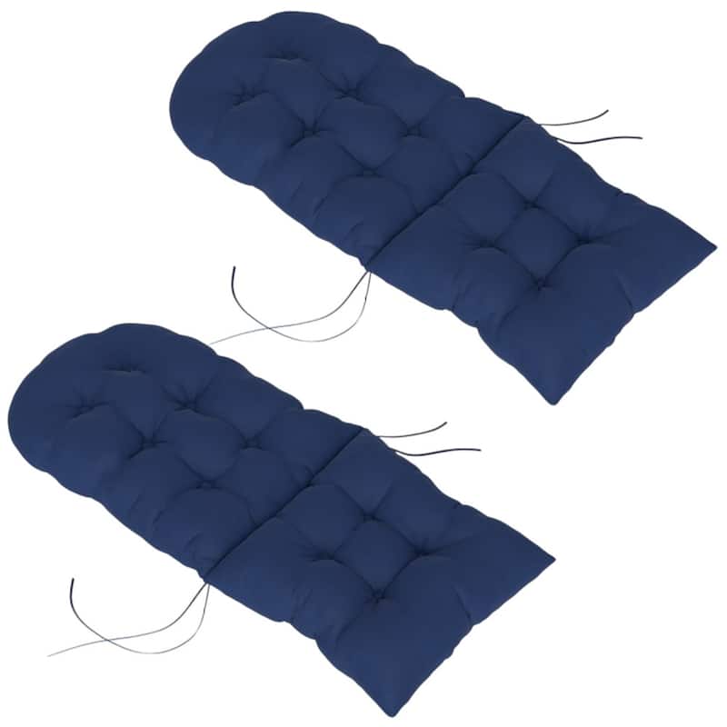 Adirondack Chair Cushion Set with Thick Padding UV Resistant Polyester Outdoor Seat and Back Cushions - Blue