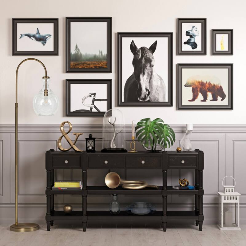 Metal Arched Floor Lamp with Dome Glass Shade and Foot Switch - 19” x 12” x 70” (D x W x H)