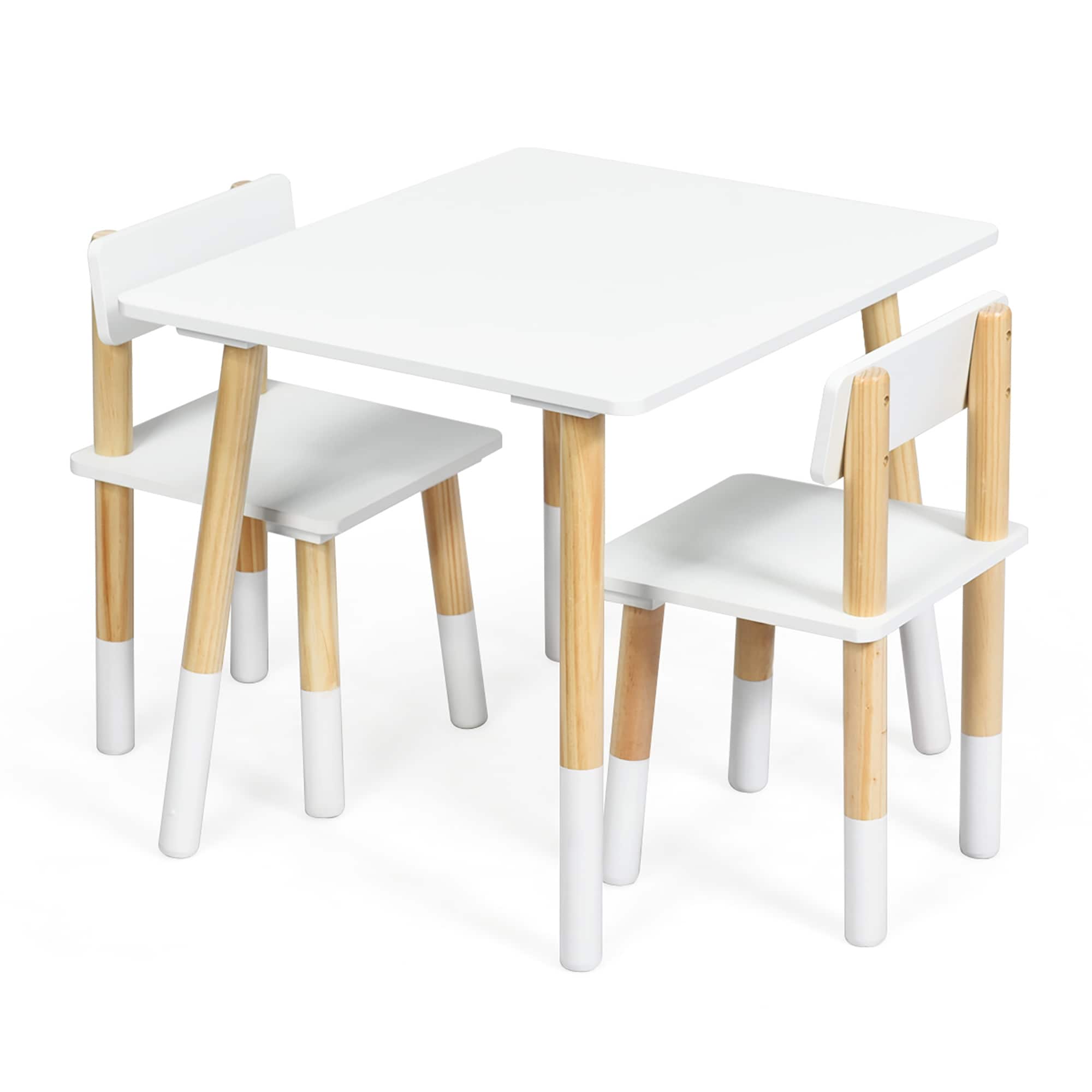 activity table set with two chairs