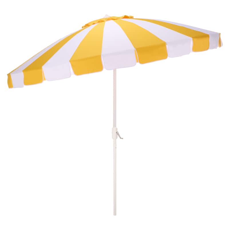 SAFAVIEH Outdoor Patio Furniture Buti 9 Ft Umbrella, Crank Lift Shade with Aluminum Frame