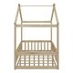 preview thumbnail 31 of 30, White Twin Size Wood House Bed Frame with Fence