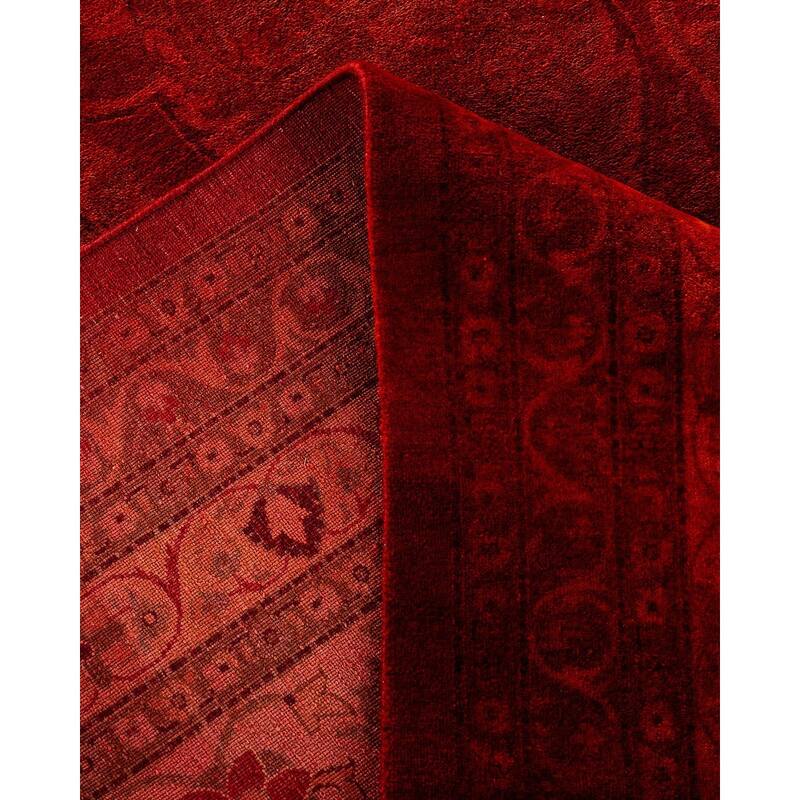 Overdyed, One-of-a-Kind Hand-Knotted Area Rug - Red - 10' 2" x 13' 10"