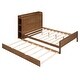 preview thumbnail 16 of 20, Wooden Platform Bedframe w/ Storage Headboard & Twin Size Trundle -Full