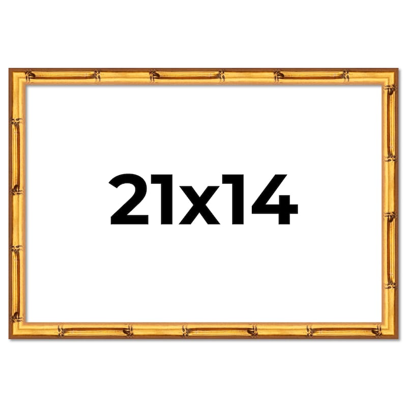 21x14 Frame Gold Bamboo Picture Frame Modern Photo Frame Includes UV Acrylic Shatter Guard Front Acid Free Foam Backing Board