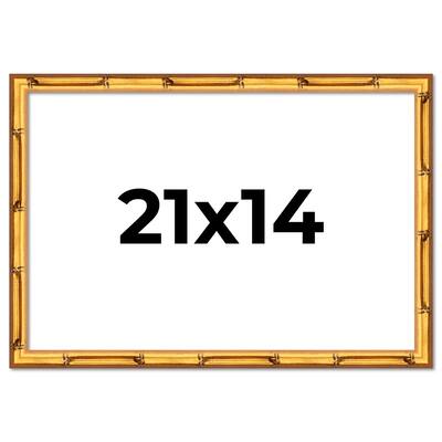 21x14 Frame Gold Bamboo Picture Frame Modern Photo Frame Includes UV Acrylic Shatter Guard Front Acid Free Foam Backing Board