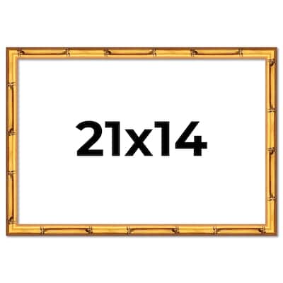 21x14 Frame Gold Bamboo Solid Wood Picture Frame | 1 Inch Moulding