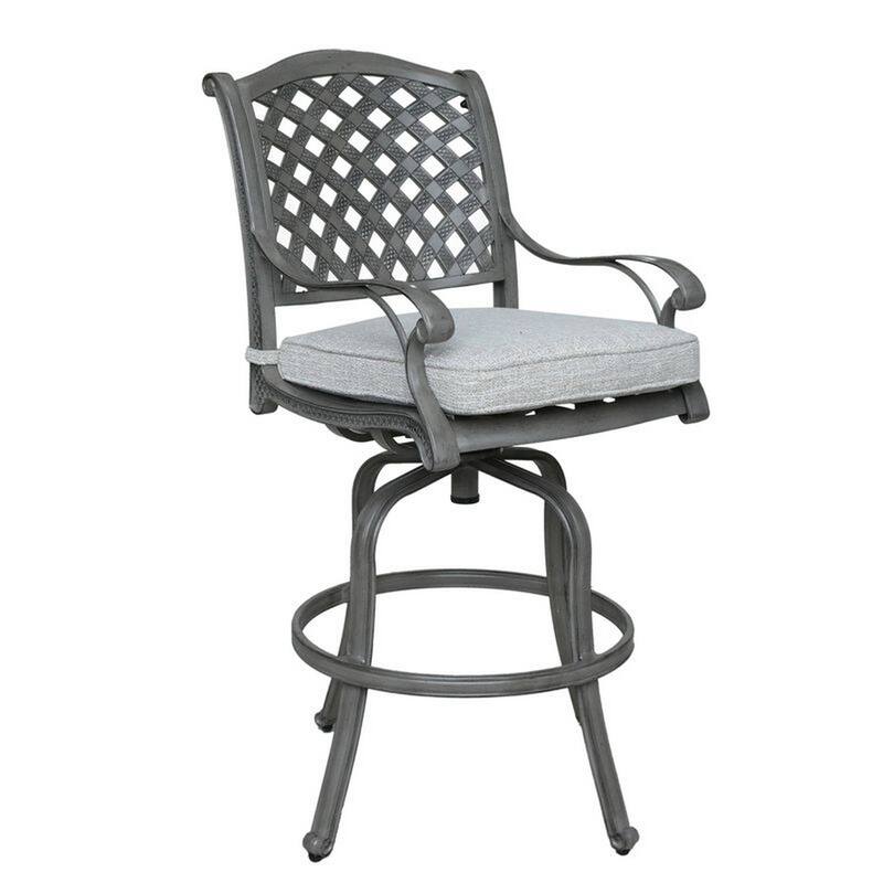 Mace Outdoor Patio Barstool Chair Set of 2, Aluminium, Golden Beige