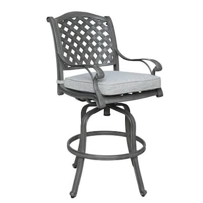 Mace Outdoor Patio Barstool Chair Set of 2, Aluminium, Golden Beige