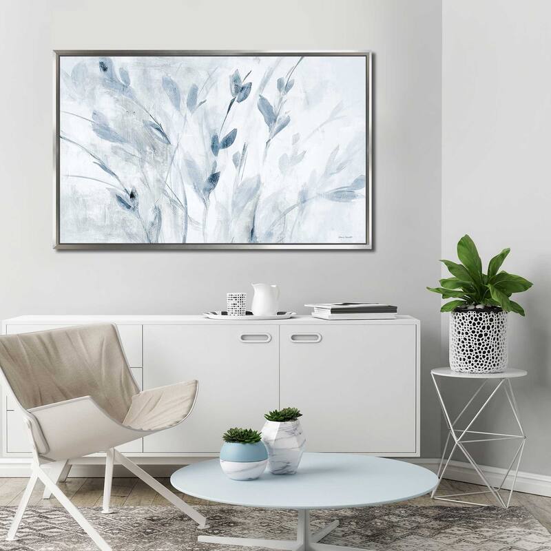 "Blue Misty Leaves" Print on Floating Canvas