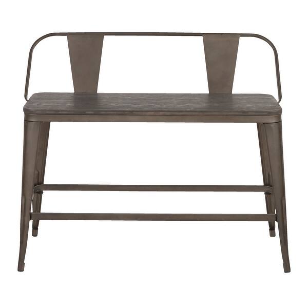 slide 6 of 21, Carbon Loft Samira Industrial Counter Height Bench - N/A Antique/Espresso