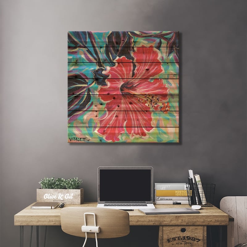 Hawaiian Beauty I Print On Wood by Carolee Vitaletti - Multi-Color