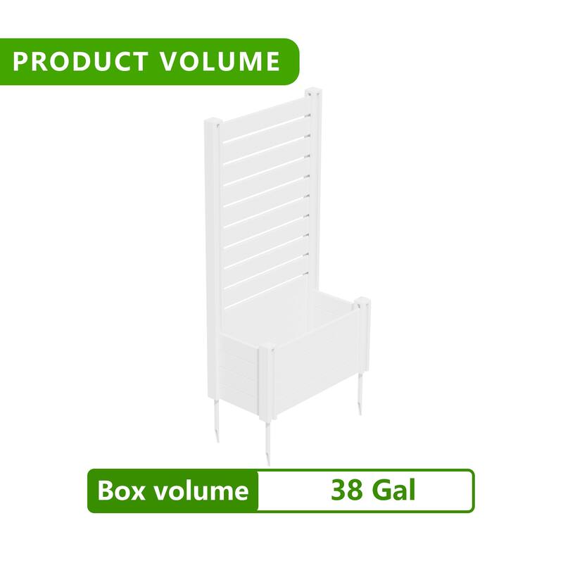 Outdoor PVC Privacy Raised Garden Bed Panels Planter Box With Ground Stakes