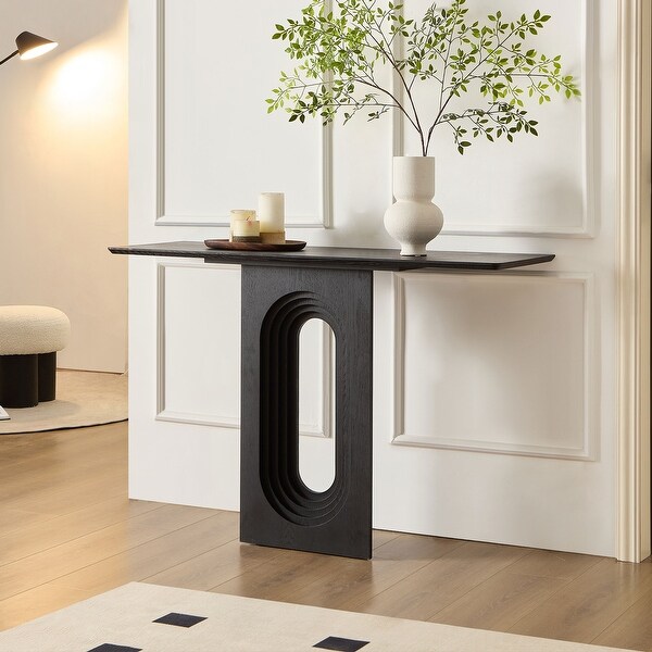 Modern Narrow Console Table with Unique Loopback Design - Bed Bath
