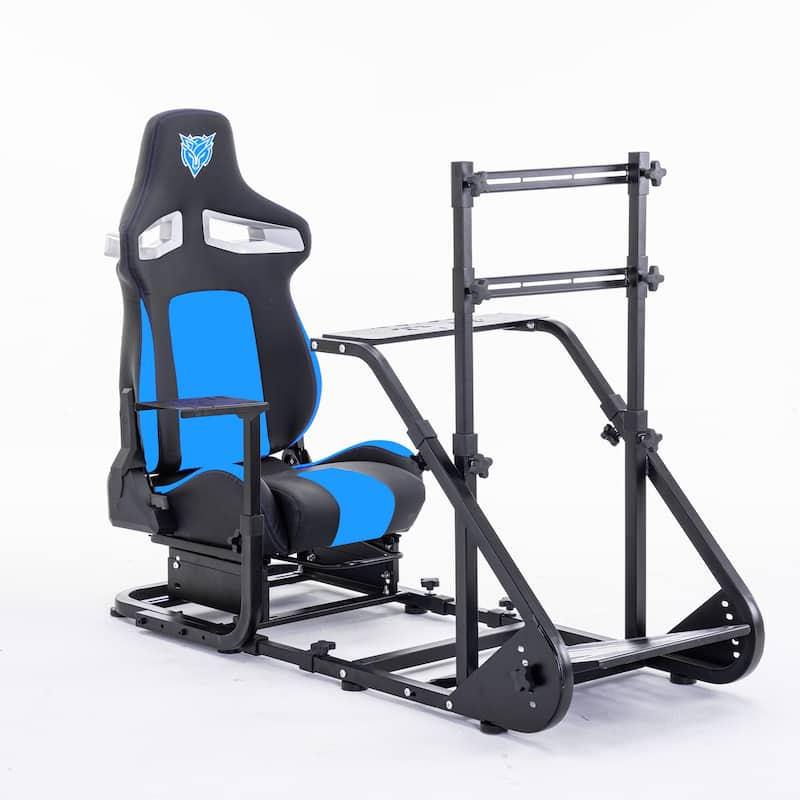 Enhanced and Stable Racing Wheel Cockpit, Compatible With Fanatec, Logitech adjustable driving simulators, excluding handbrake - Black