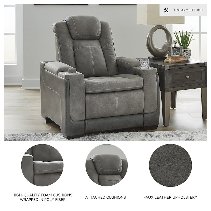 Next-Gen DuraPella Power Recliner with Adjustable Headrest