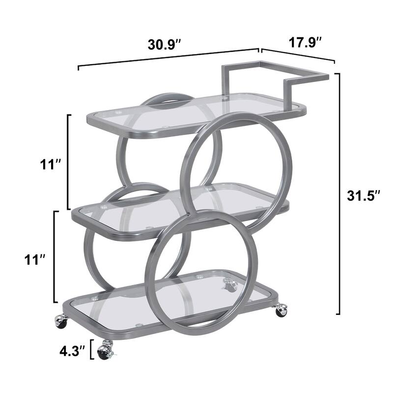 Metal Bar Cart Silver Bar Carts for the Home