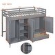 preview thumbnail 26 of 38, Modern Twin Size Loft Bed With Drawer,Two Wardrobes and Mirror