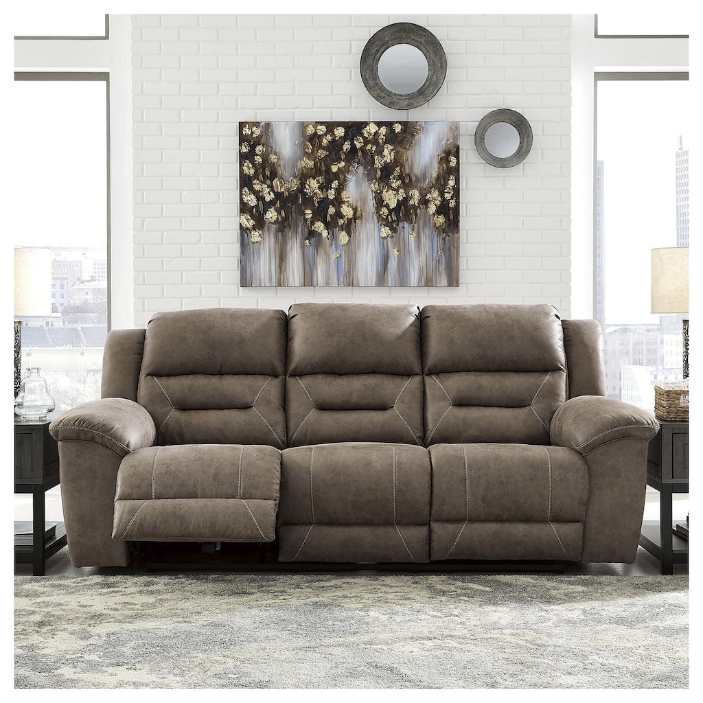 Stoneland Contemporary Reclining Sofa Fossil