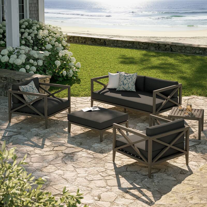 Northlake 5-Piece Outdoor Patio Teak Wood Furniture Set