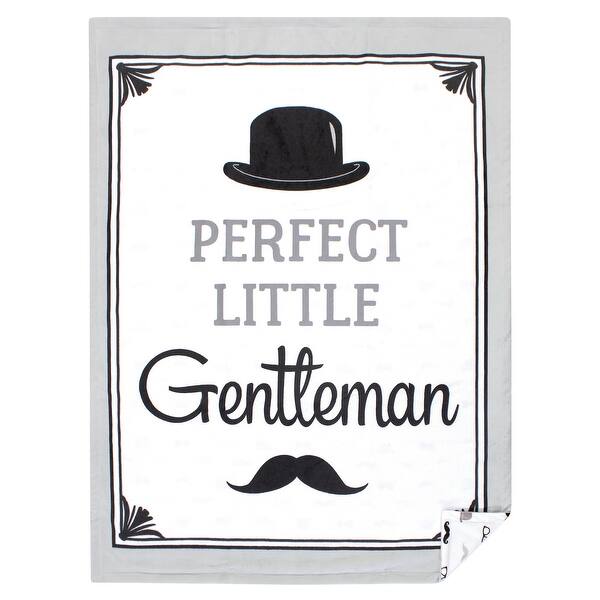 slide 1 of 1, Hudson Baby Infant Boy Plush Mink Blanket, Perfect Gentlemen, One Size - Perfect Gentlemen - One Size One Size - Perfect Gentlemen