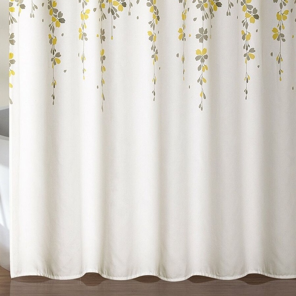 Yellow and outlet gray shower curtain