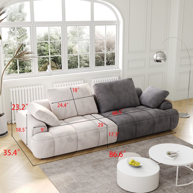 Modern Velvet 3-Seater Sofa - Soft Suede Couch with Durable Wood Frame, Ideal for Home or Office