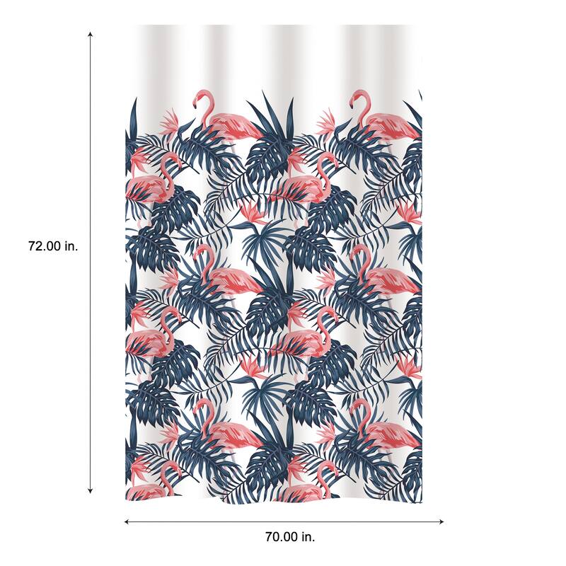 Bath Bliss Shower Curtain Flamingo Design