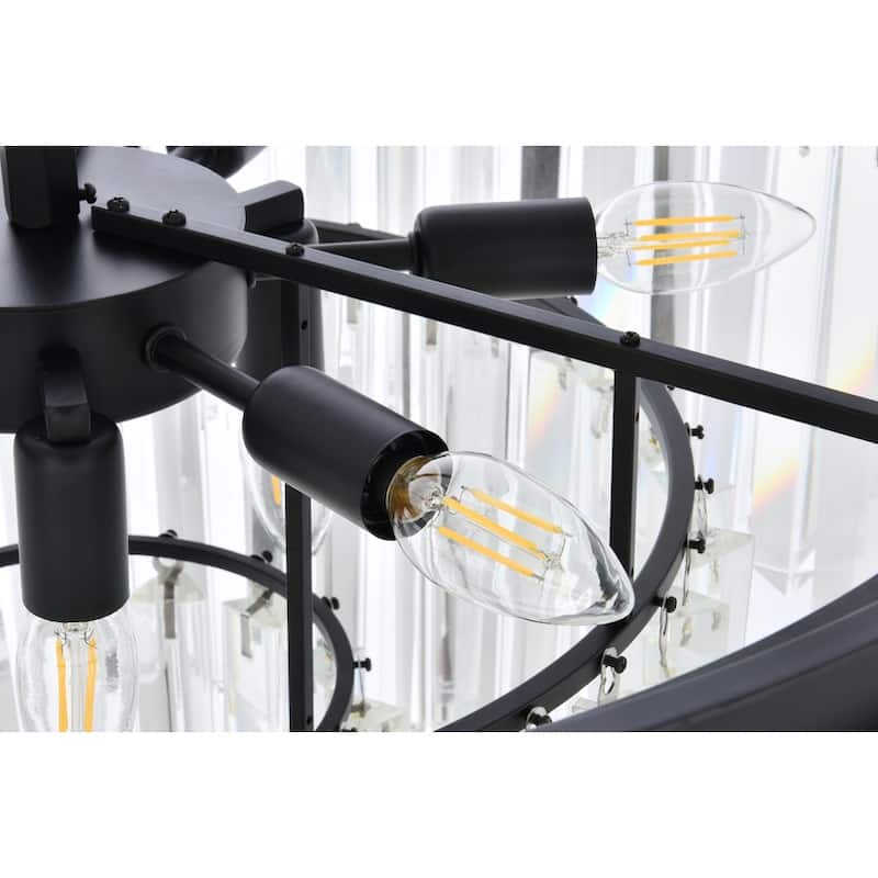 Royce Edge 9-Light Matte Black Chandelier