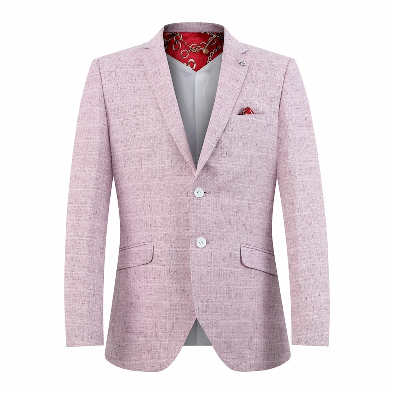 Elie Balleh Boys' Slim Fit Mélange Jacket - XL/18-20 - Pink