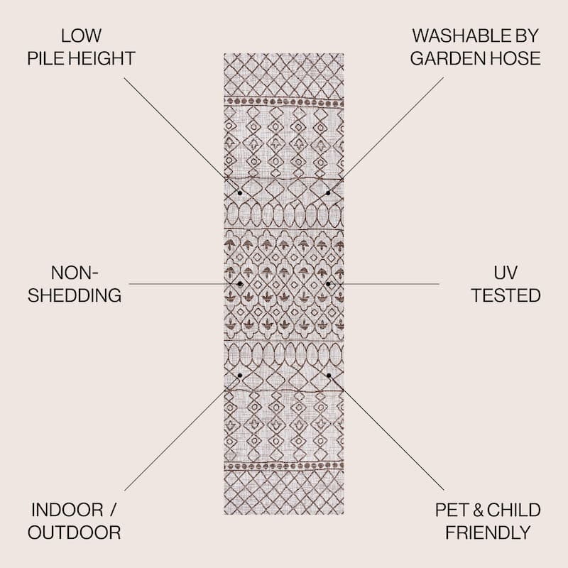 JONATHAN Y Nokat Tribal Bohemian Indoor/Outdoor Area Rug