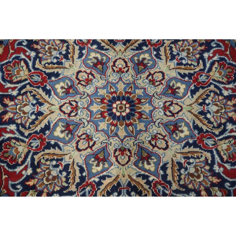Hand Knotted Oriental 100% Wool Carpet Traditional Floral Red Kashan Area Rug - 13' 0'' X 9' 7''