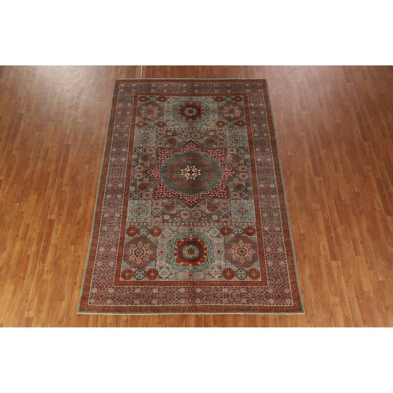 Hand Knotted Oriental 100% Wool Carpet Traditional Medallion Greys & Charcoal Kazak Area Rug - 10' 2'' X 6' 9''